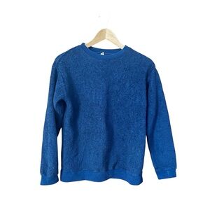 Uniqlo Dark Blue Pullover Soft Fuzzy Sweater S Cropped Cozy Loungewear